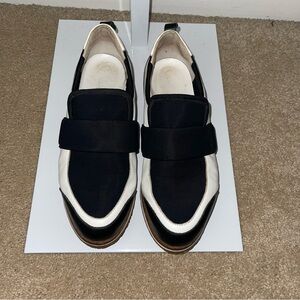 Walter Genuin Women’s Golf Shoes Size 38.5 (US 8.5) Black White Leather Slip On